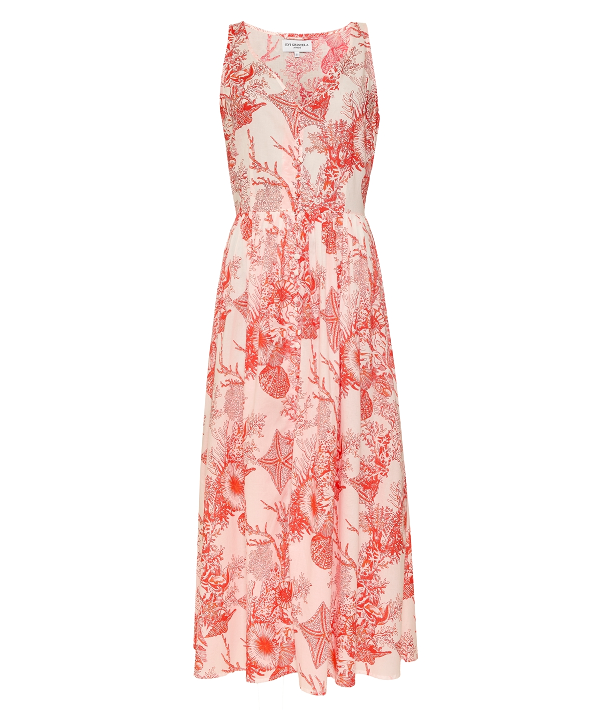 Evi Grintela Red white printed cotton V-neck Artemis sleeveless shirt dress < Dresses - Greek Dresses, Top designer brands | aesthet.com Evi Grintela Red white printed cotton V-neck Artemis sleeveless shirt dress < Dresses - Greek Dresses, Top designer brands | aesthet.com