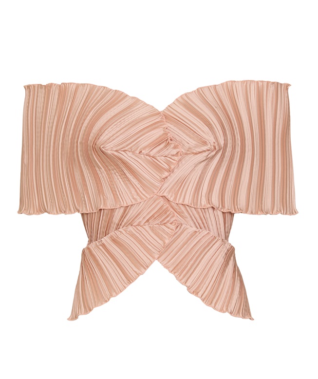Daphne Valente Black X pleated top < Women's Designer Tops