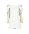 open lace back dress Off-Shoulder Lace A-Line Mini Dress in Ivory - XL main image 0