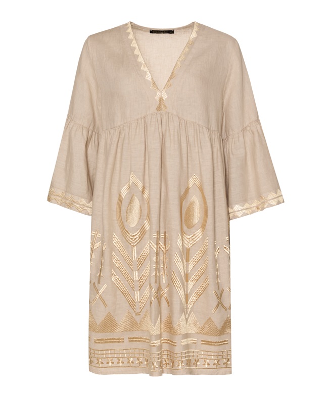embroidered greek dress The Greek Isles - Bougainvillea Embroidered Maxi Cotton Dress White / XL