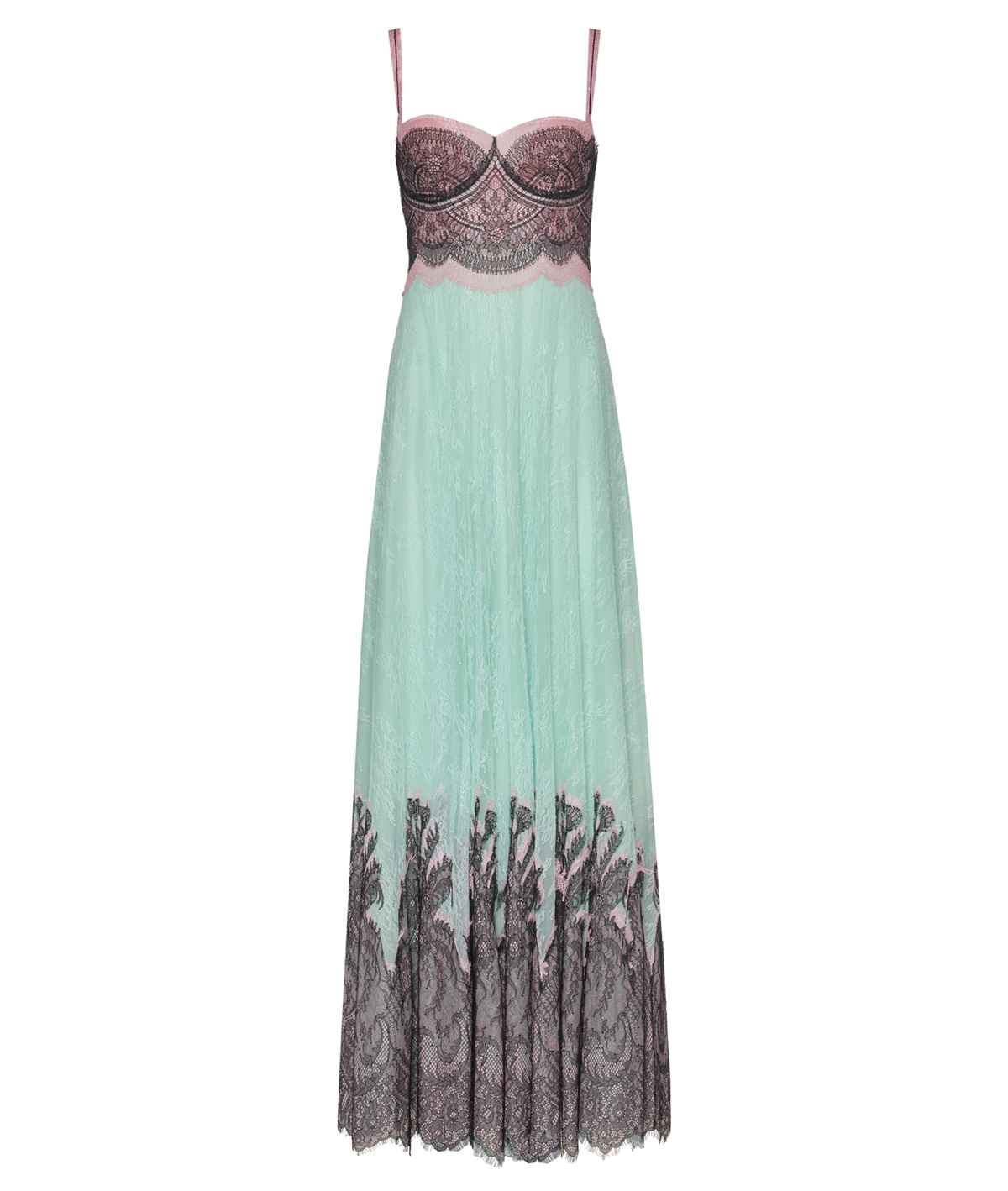 mint green and black lace dress Mint Green Chiffon See-through Off-the-shoulder Lace Evening Dress, Green / US2