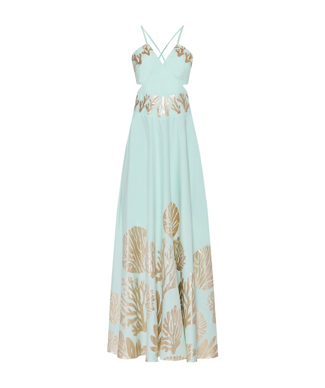 Lace Ivory gold cut-out Ondira maxi dress < Dresses - Greek Dresses, Top  designer brands | aesthet.com