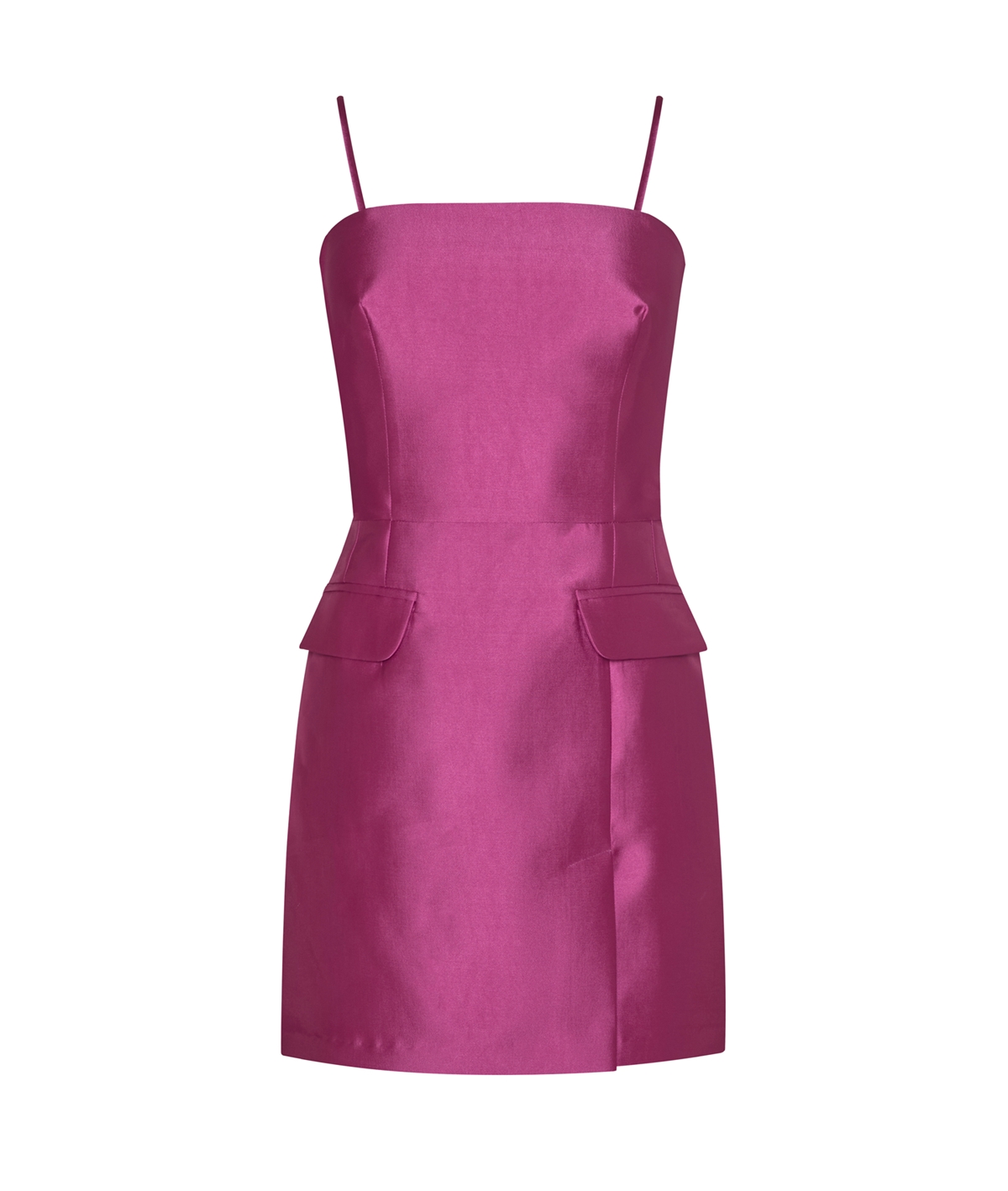 CKontova Fuchsia satin Duchess mini dress | aesthet.com