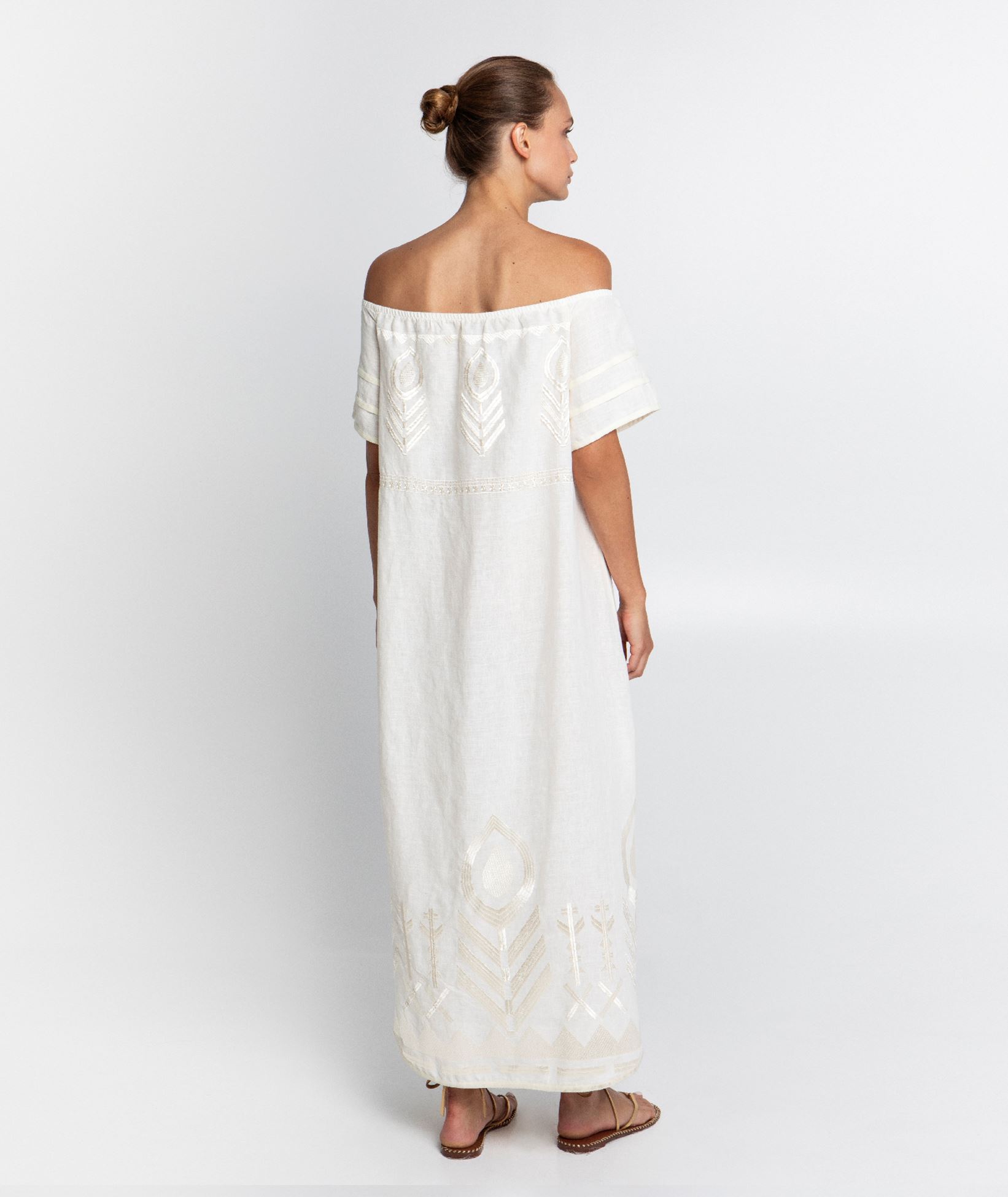 long sleeve flowy wedding dress Vintage Modest Long Sleeve Boho Lace A-Line Sweep Train Wedding Dresse –  DorrisDress main image 0
