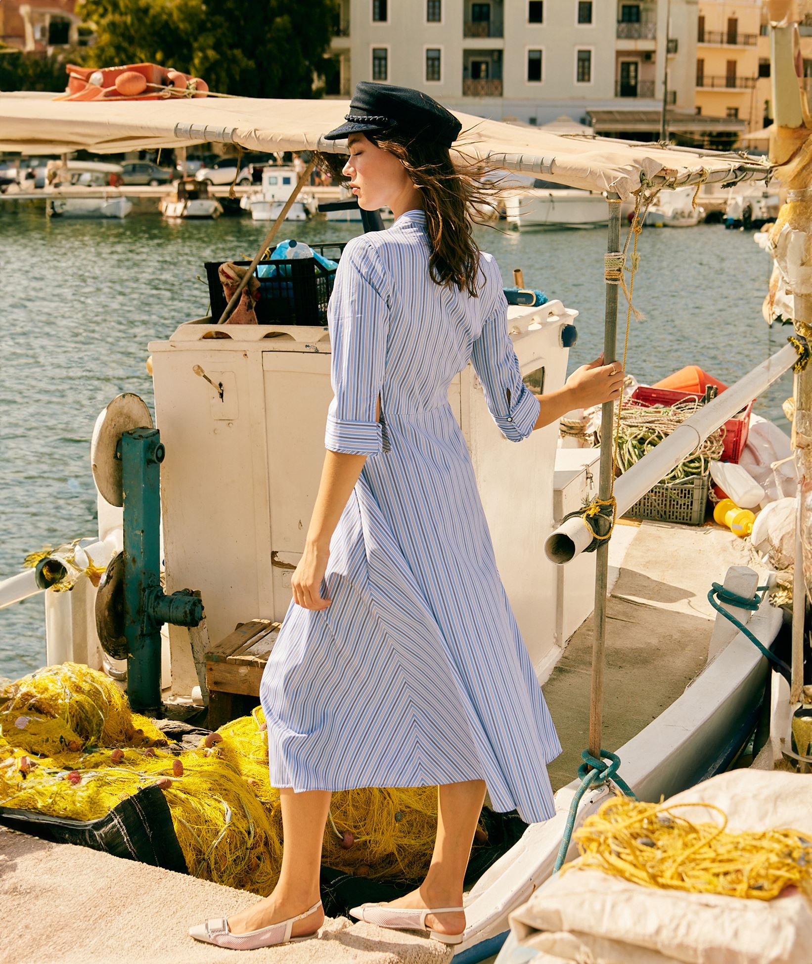 blue cotton poplin maxi shirt dress by evi grintela Evi Grintela Valerie Striped Cotton Poplin Maxi Dress, $228 | NET-A-PORTER.COM