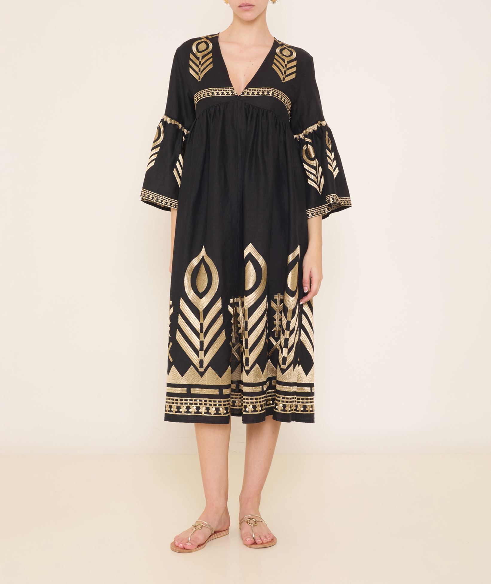 greek style midi dress Greek Archaic Kori | Feather Midi Dress Grey