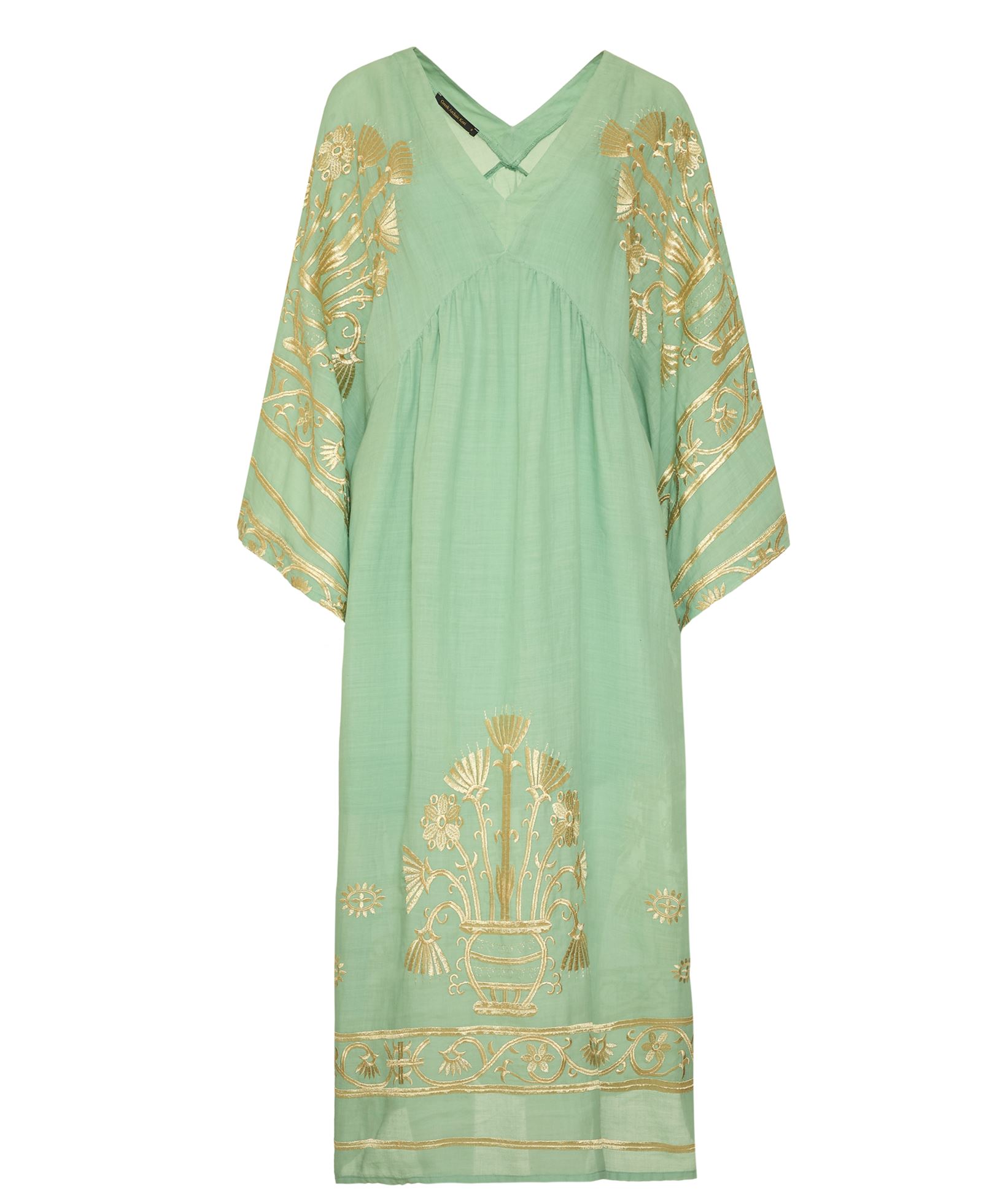 slim fit dress slacks Greek Archaic Kori | Triangle Long Sleeved Mini Dress Green – main image 0