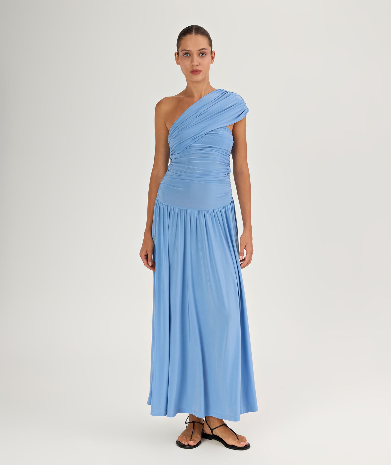 ciel blue dress Short Royal Blue Tight Beaded Dress – alinanova main image 1