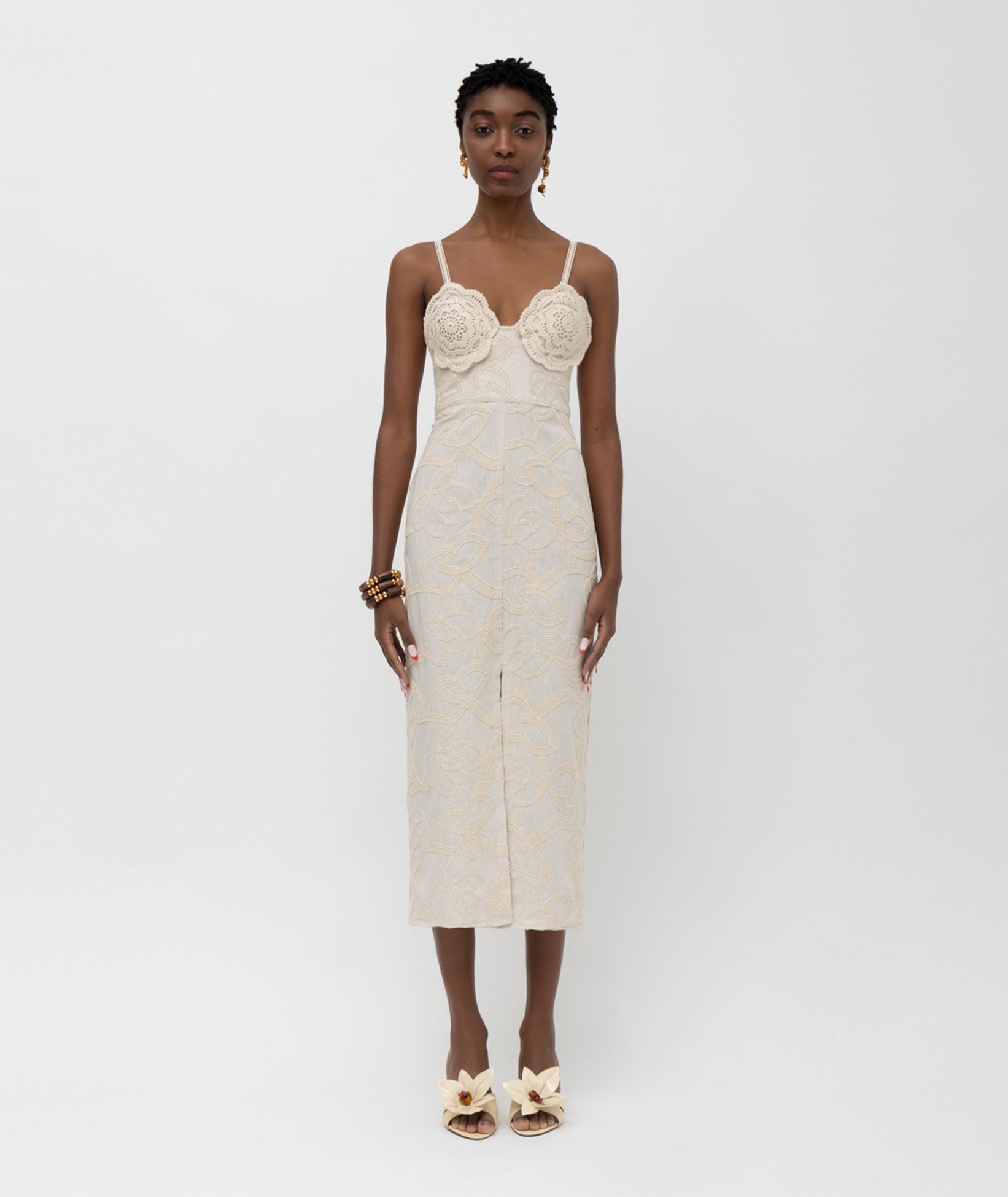 ebony embroidered midi dress Arianna Black Embroidered Cotton Midi Dress – Finery London