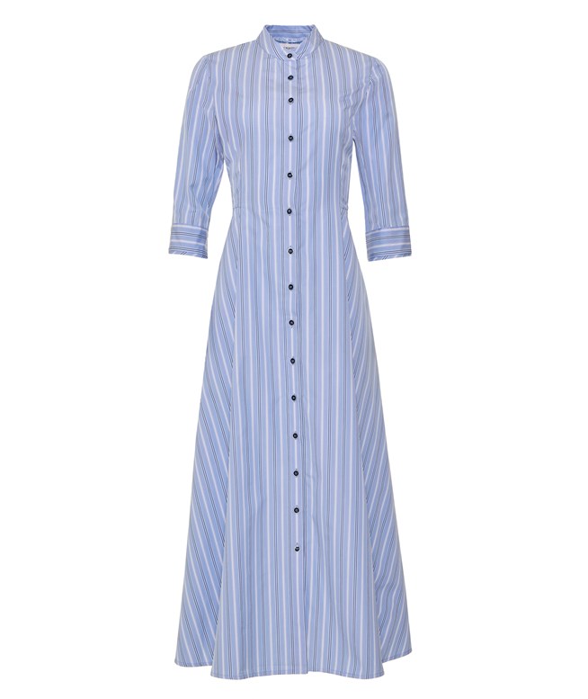 knee length dresses for ladies Evi Grintela Valerie Shirt Dress in Blue and White Sea Shell Print –  Shopcestmimi