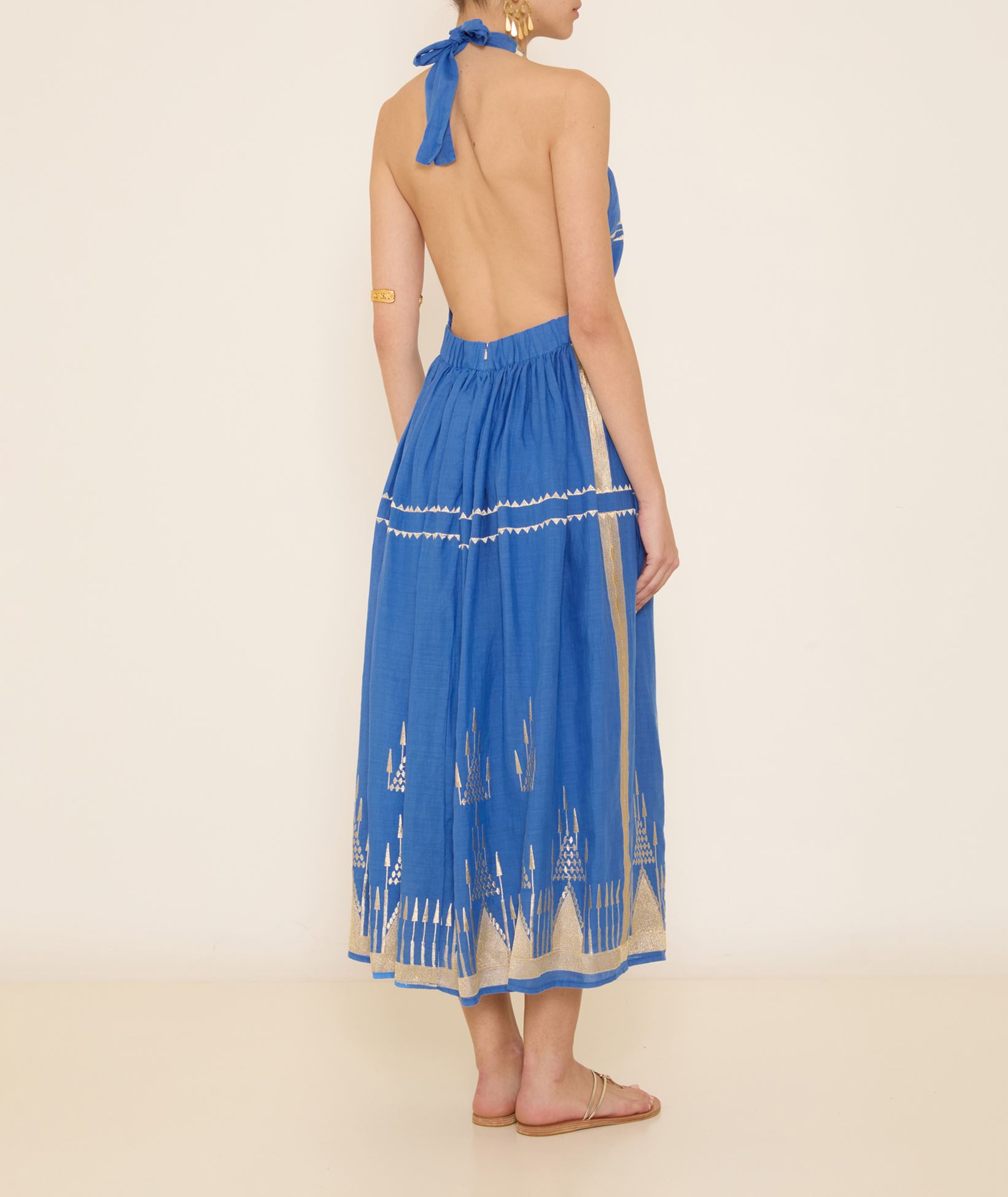 Greek Archaic Kori Blue gold embroidered Roots midi halter dress < Dresses - Greek Dresses, Top designer brands | aesthet.com Greek Archaic Kori Blue gold embroidered Roots midi halter dress < Dresses - Greek Dresses, Top designer brands | aesthet.com