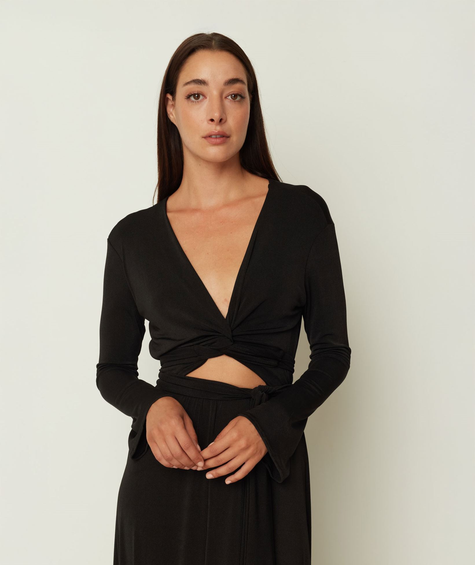 CKontova Black tie front maxi dress < Dresses - Greek Dresses, Top designer  brands | aesthet.com