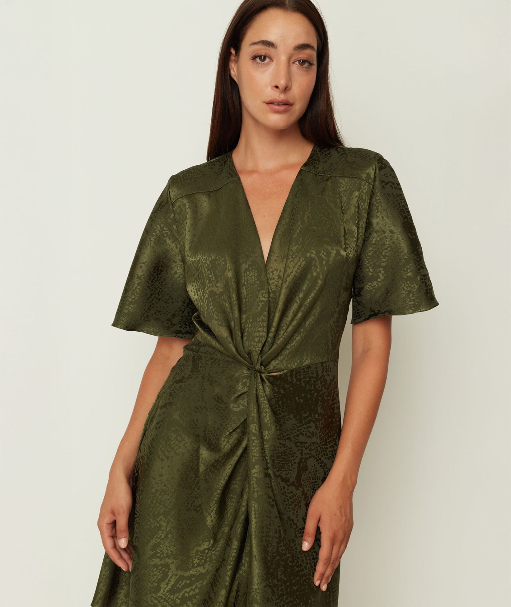 khaki satin mini dress Flex Season Satin Mini Dress Khaki Size XS from Hello Molly