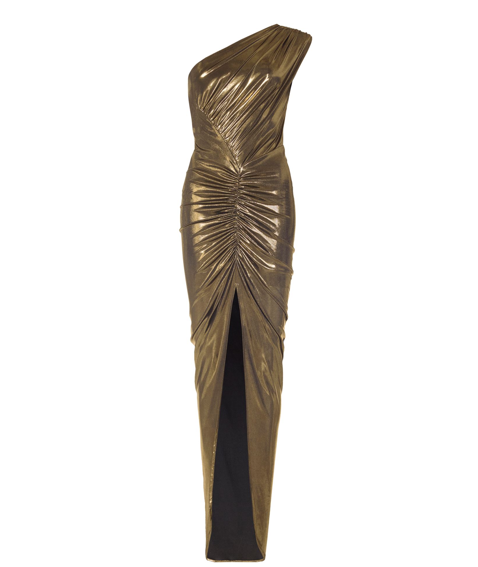 strapless open back dress Zara One Shoulder Midi Dress - Olive Palm main image 1