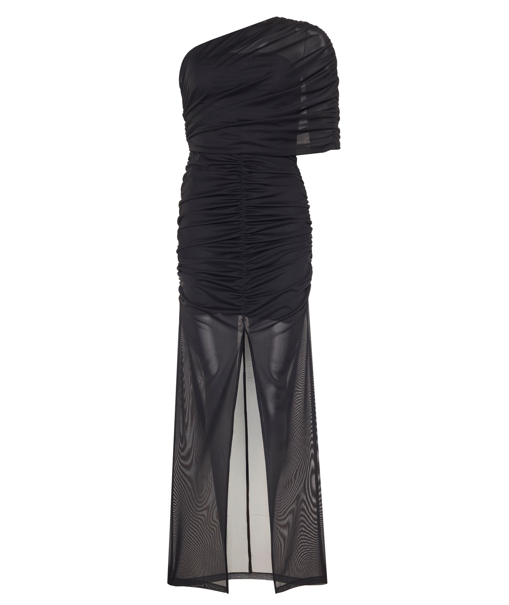 black dress monsoon Monsoon embellished black net one-shoulder cocktail dress – The Frockery main image 1