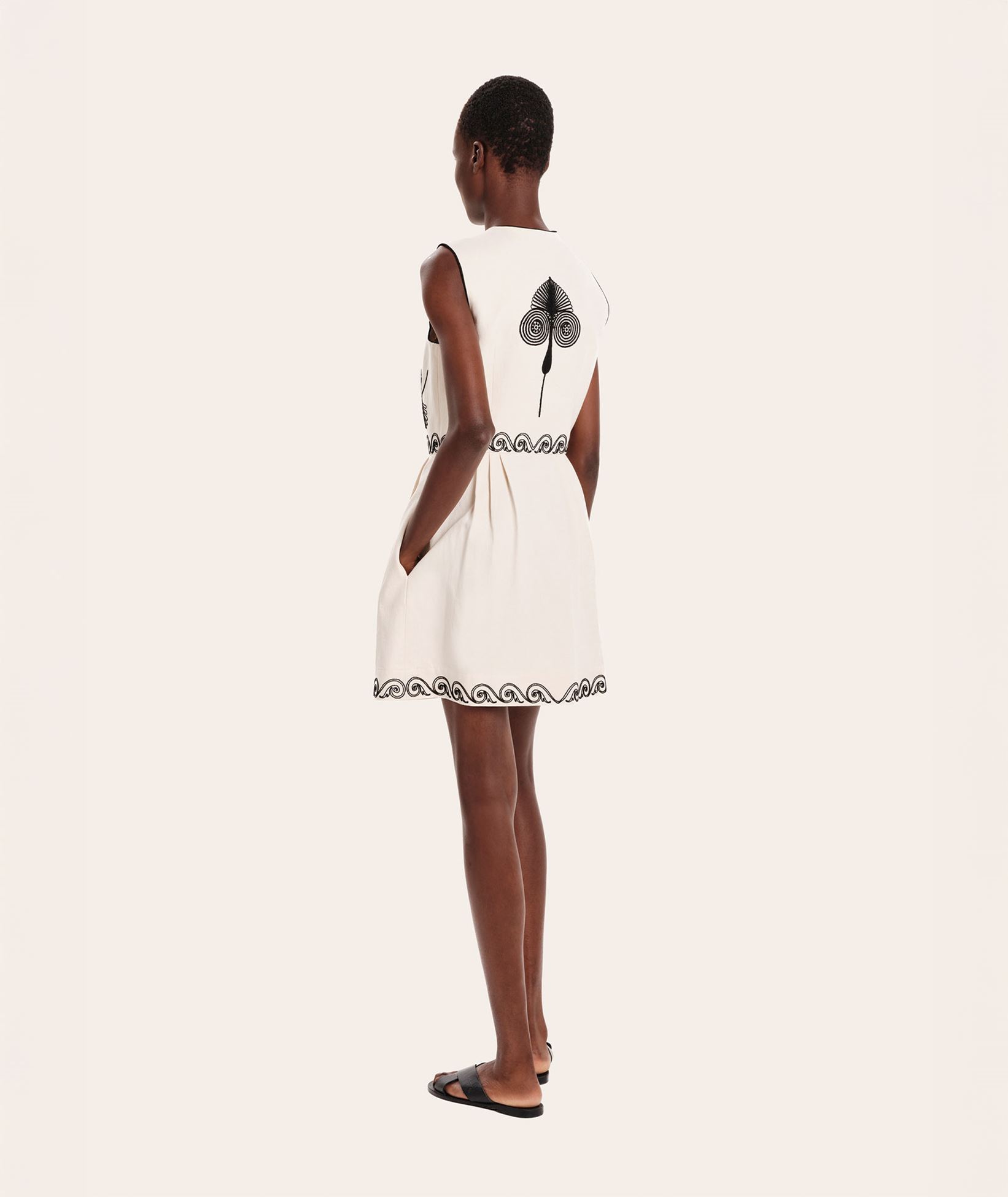 Zeus+Dione Ivory cotton embroidered Celestial mini dress | aesthet.com Zeus+Dione Ivory cotton embroidered Celestial mini dress | aesthet.com