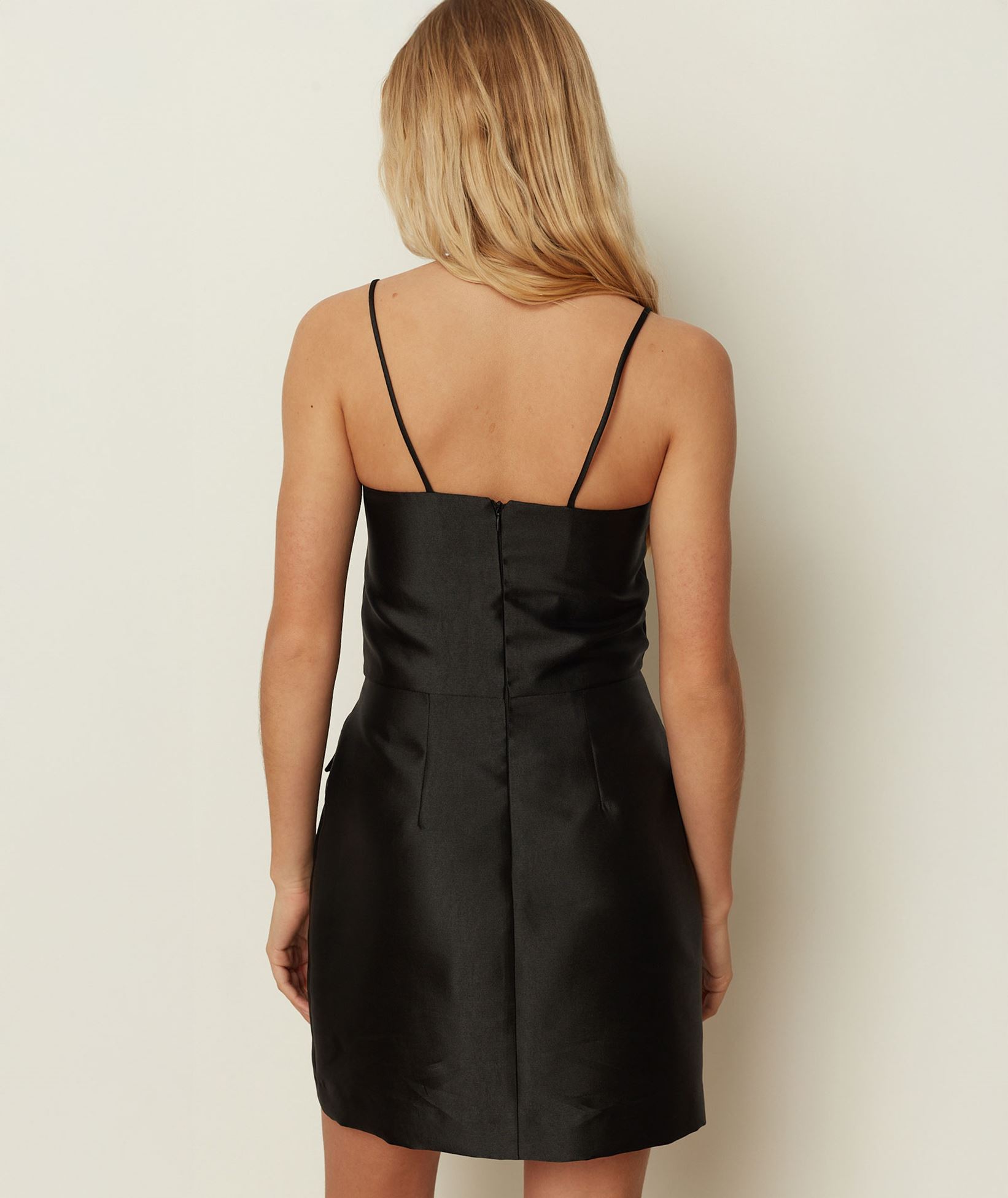 black duchess satin dress Vivetta Duchess Satin Mini Bustier Dress