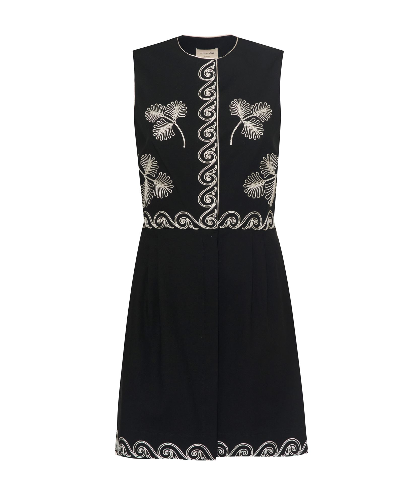 Zeus+Dione Black cotton embroidered Celestial mini dress Zeus+Dione Black cotton embroidered Celestial mini dress