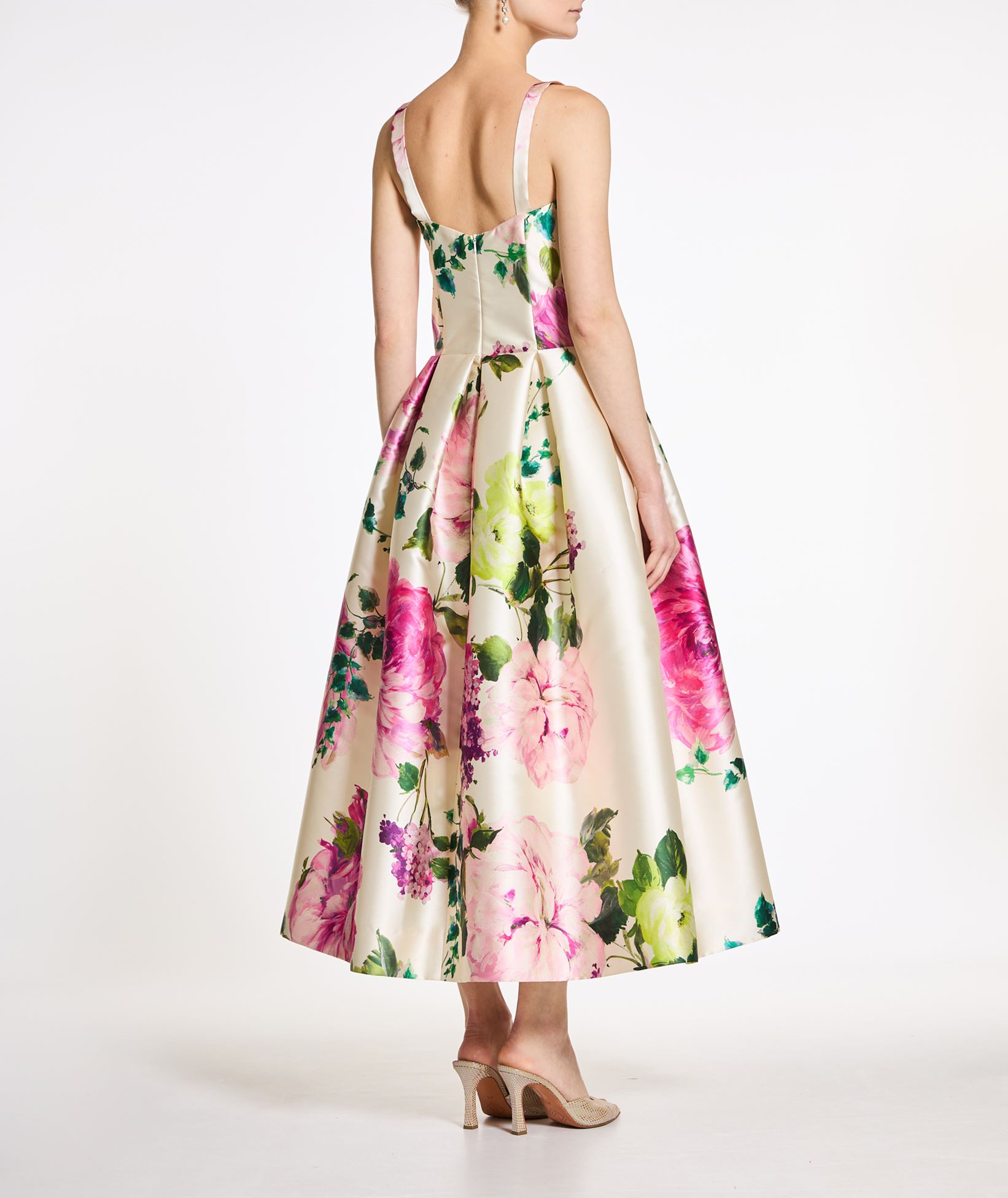 knee length dresses for ladies Blue Alexandra Embroidery Cap Sleeve Midi Dress main image 1