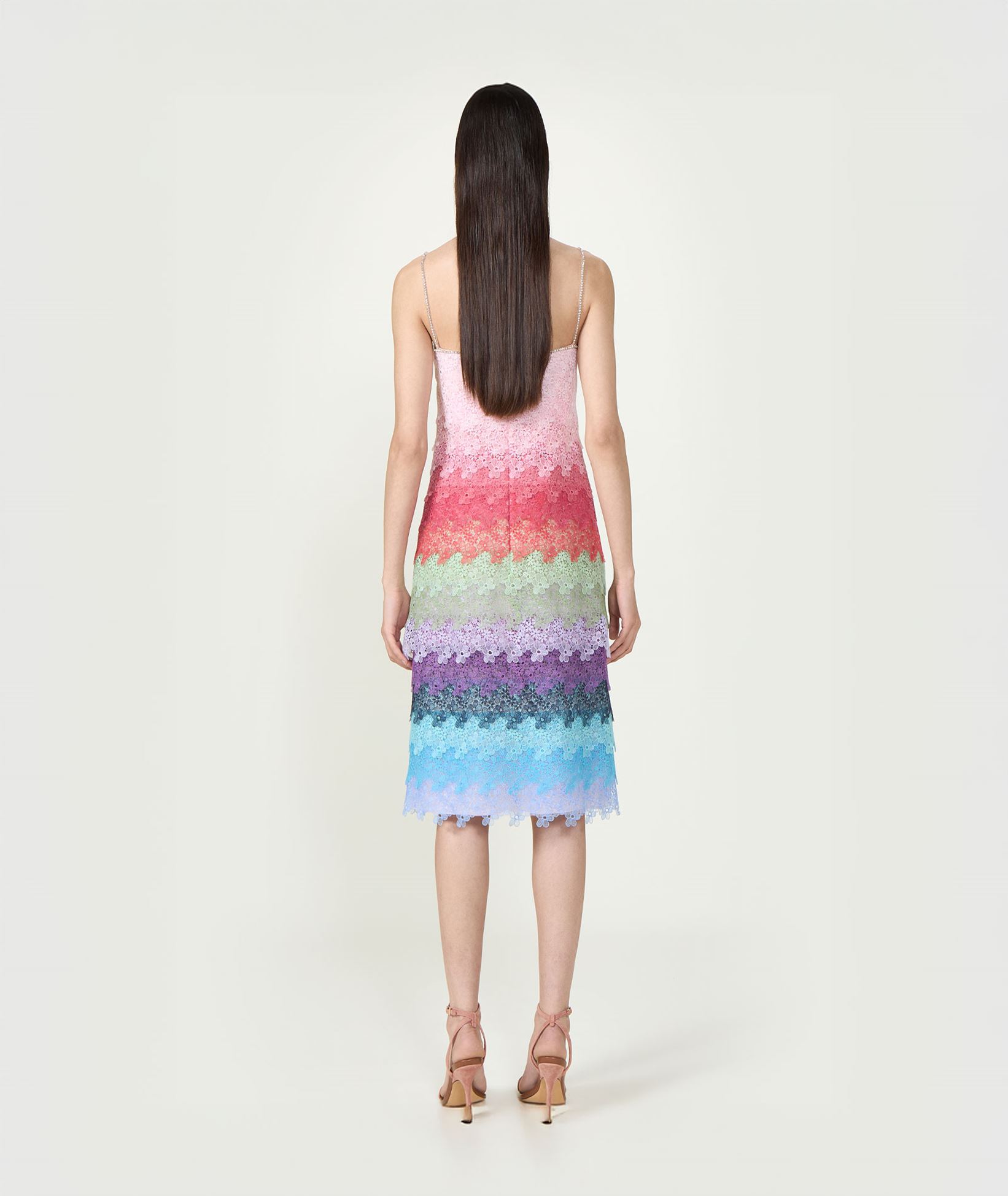 Costarellos Pink blue ombre lace Rinna midi dress < Dresses - Greek Dresses,  Top designer brands | aesthet.com
