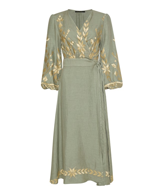 slim fit dress slacks Goddess Kaftan maxi Dress - Green Kaftan maxi dress main image 1