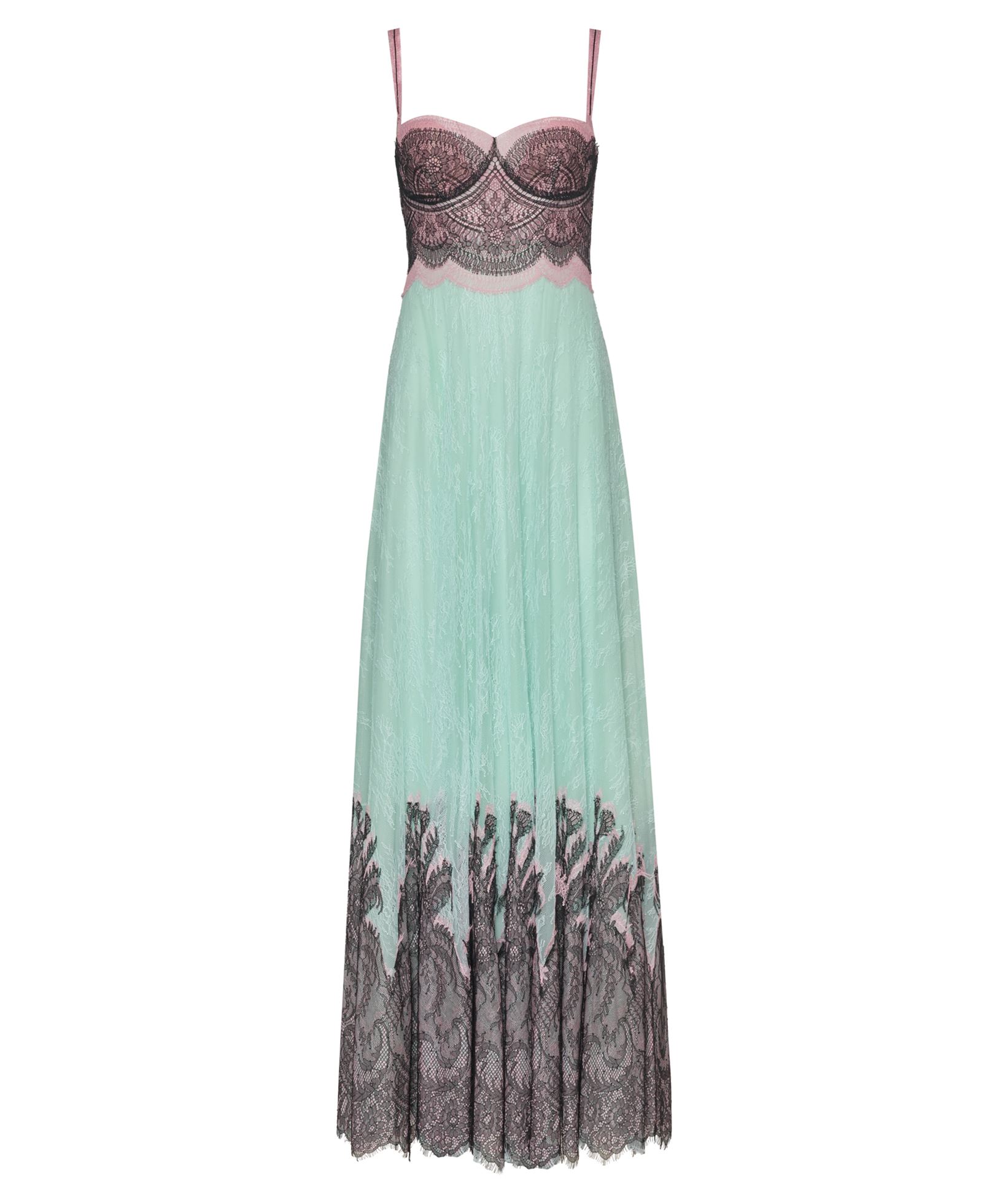 Costarellos Mint black lace bustier Gallie gown | aesthet.com Costarellos Mint black lace bustier Gallie gown | aesthet.com