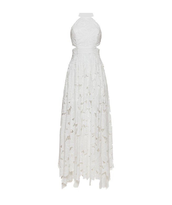 sachin and babi light blue dress Lace Embroidered White Maxi Dress – JardinVue main image 0