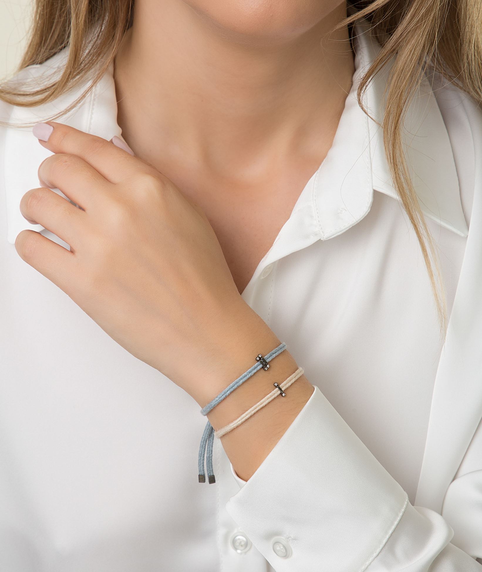 YANNIS SERGAKIS Cord Bracelet Set-2 Blue | ヤマダウェブコム